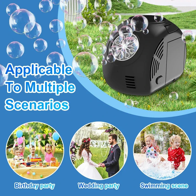 Handheld Outdoor Bubble Machine Electric with Light Bubble Toy Bubble Launcher Holiday Gift without Battery Bubble Water