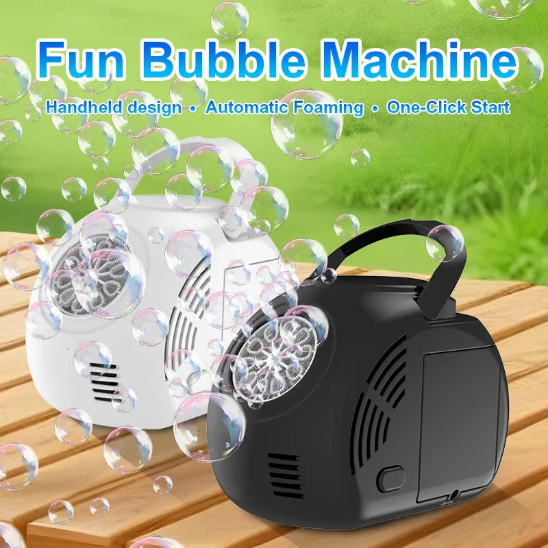 Handheld Outdoor Bubble Machine Electric with Light Bubble Toy Bubble Launcher Holiday Gift without Battery Bubble Water