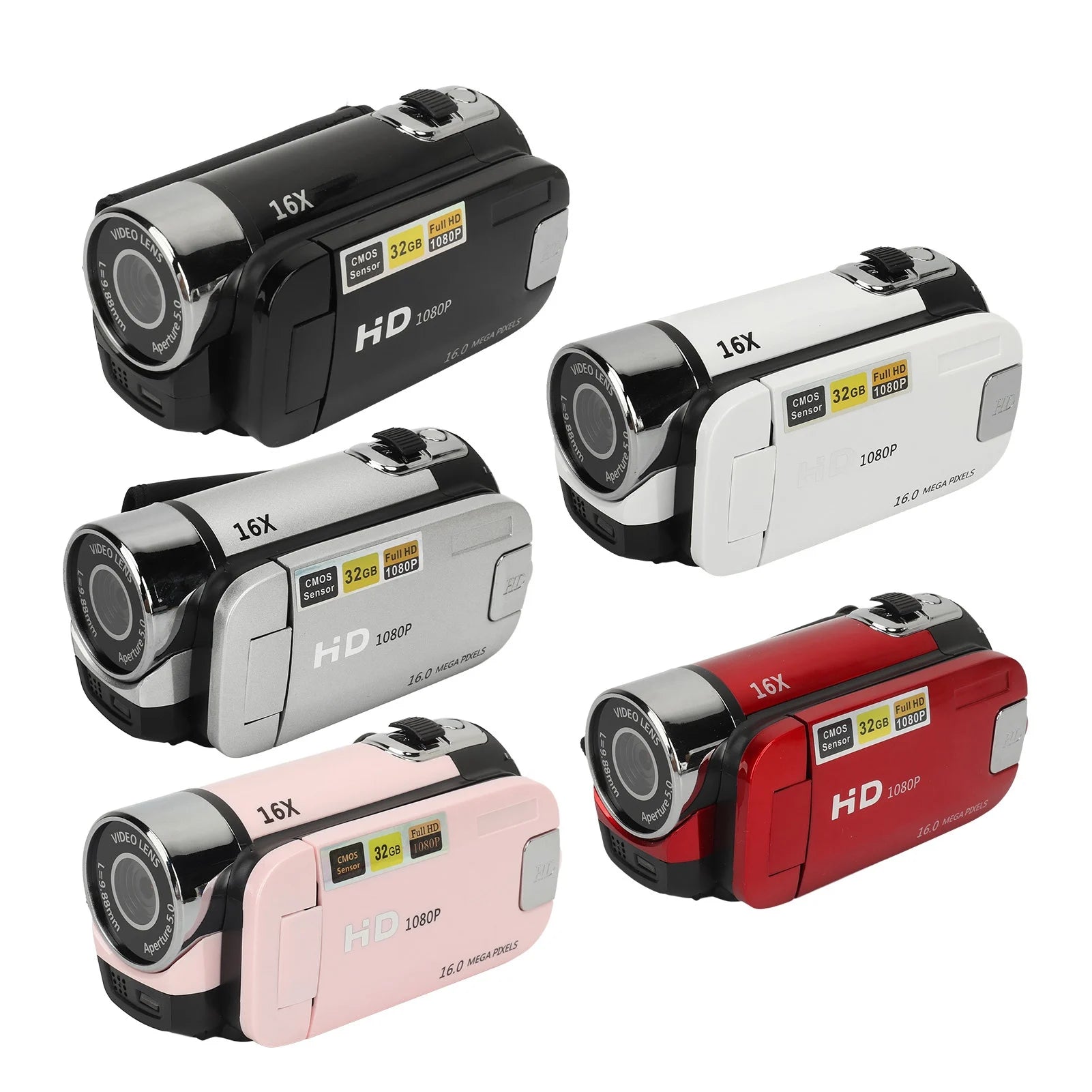 D90 1080P 16MP Digital Camera 2.4 Inch Rotatable Screen Camcorder 16X Zoom HD Video Recorder with Fill Light New