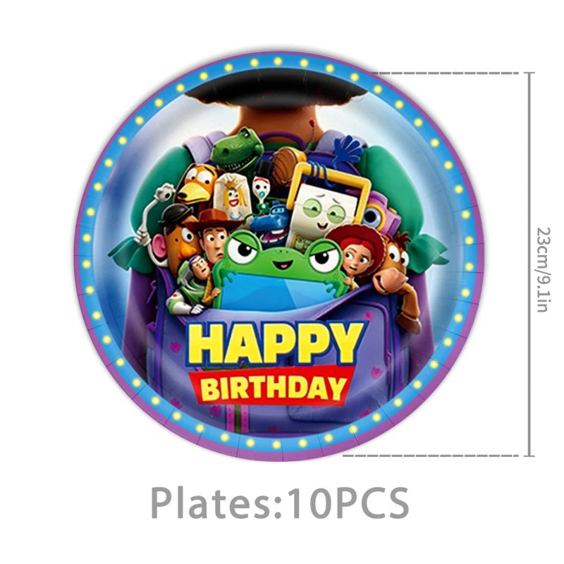 Toy Inspire Theme Birthday Party DIY Decoration Balloon Paper Cups Plates Gift Bag Backdrop Baby Shower Birthday Party Supplies