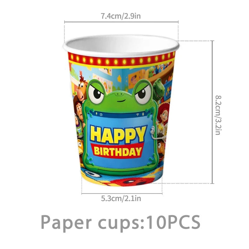 Toy Inspire Theme Birthday Party DIY Decoration Balloon Paper Cups Plates Gift Bag Backdrop Baby Shower Birthday Party Supplies