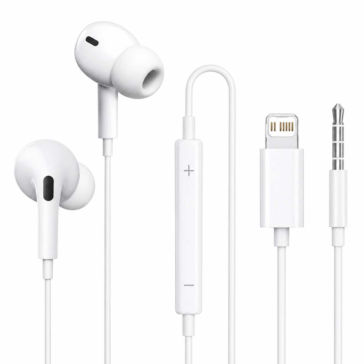 Classic Wired Earbuds for iPhone Lightning Connector / 3.5mm Audio Jack