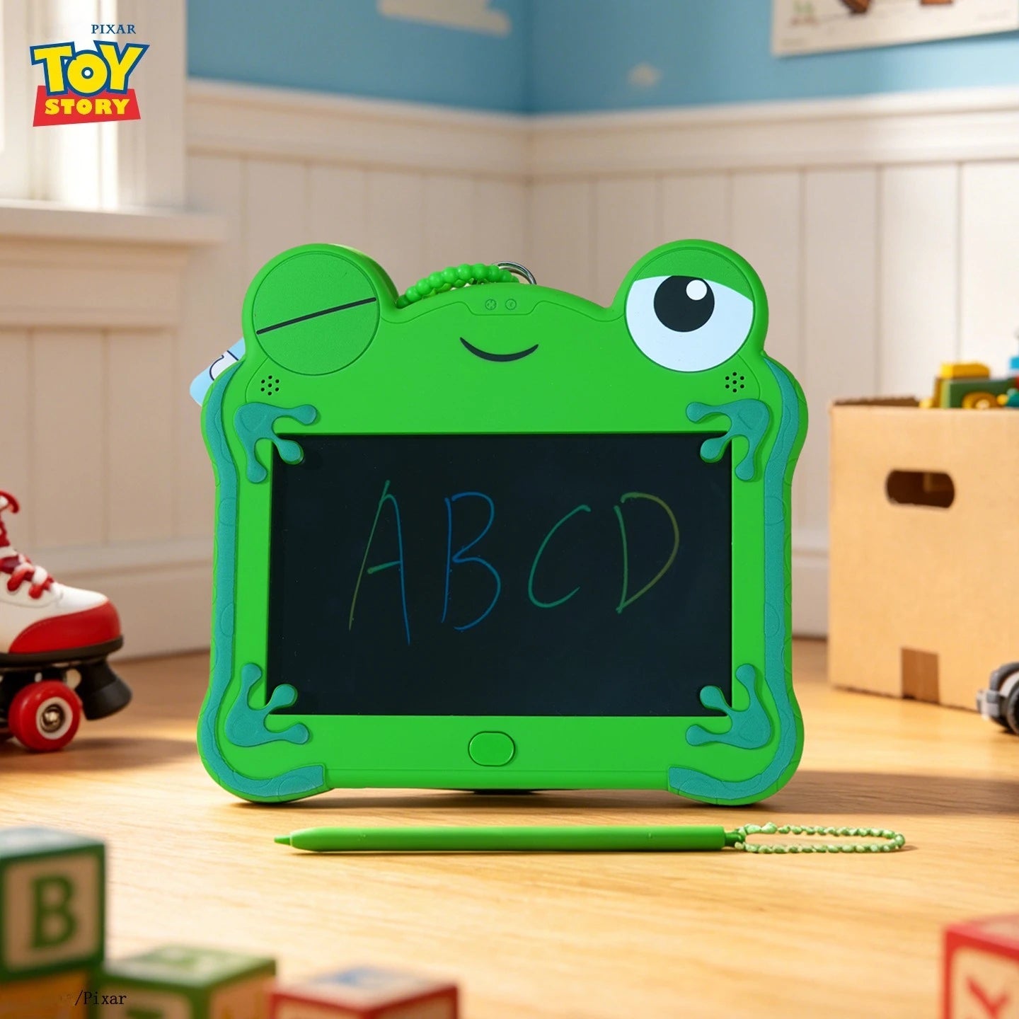 Toy Story 5 Frog Lilypad LCD Tablet Keychain Erasable Drawing Toy Boys Puzzle Drawing Erasable Handwritten Bag Pendant Toys Gift