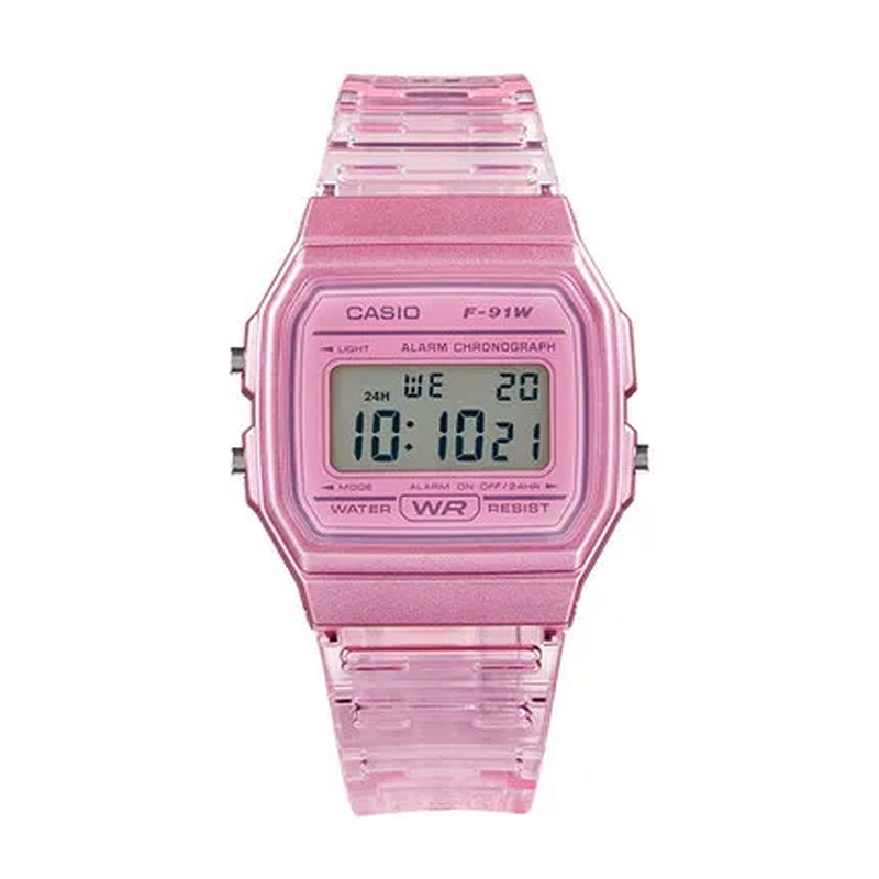 Men Women Watches Casual Transparent LED Digital Sport Watch Lover'S Gift Clock Waterproof Children Watch F-91WS Series