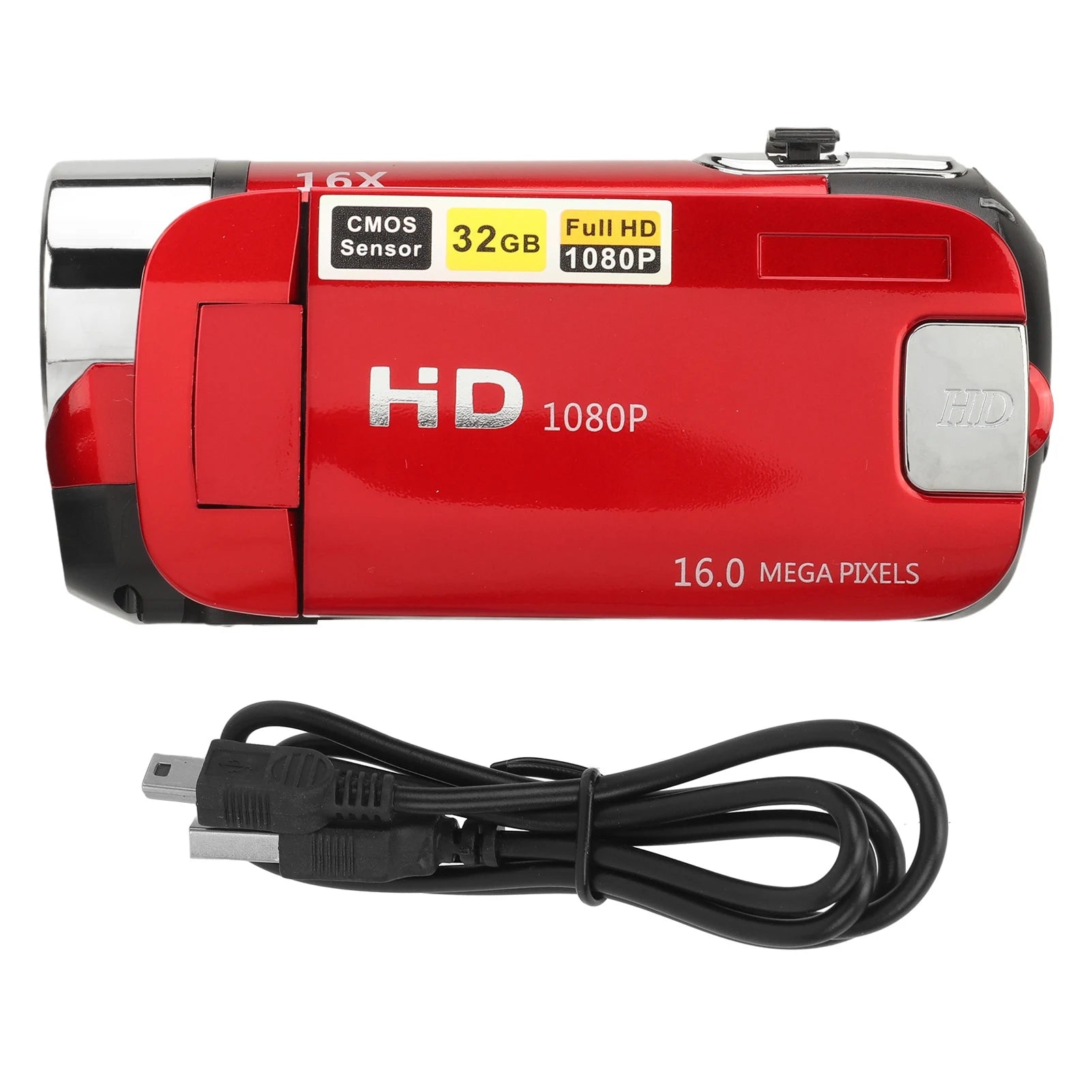 D90 1080P 16MP Digital Camera 2.4 Inch Rotatable Screen Camcorder 16X Zoom HD Video Recorder with Fill Light New