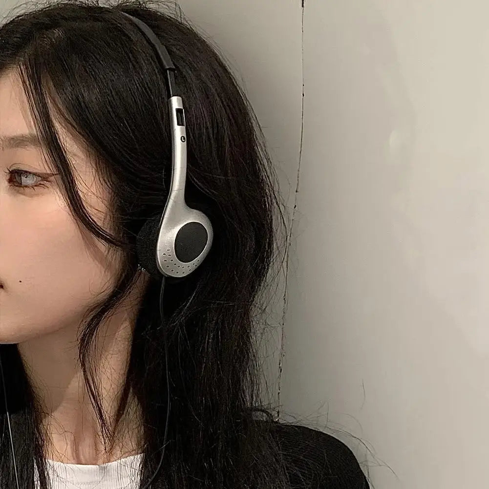 Y2K Personality Retro Headphones Millennium Style Headset Fashion Headset over Ear Earbud Wired Headset