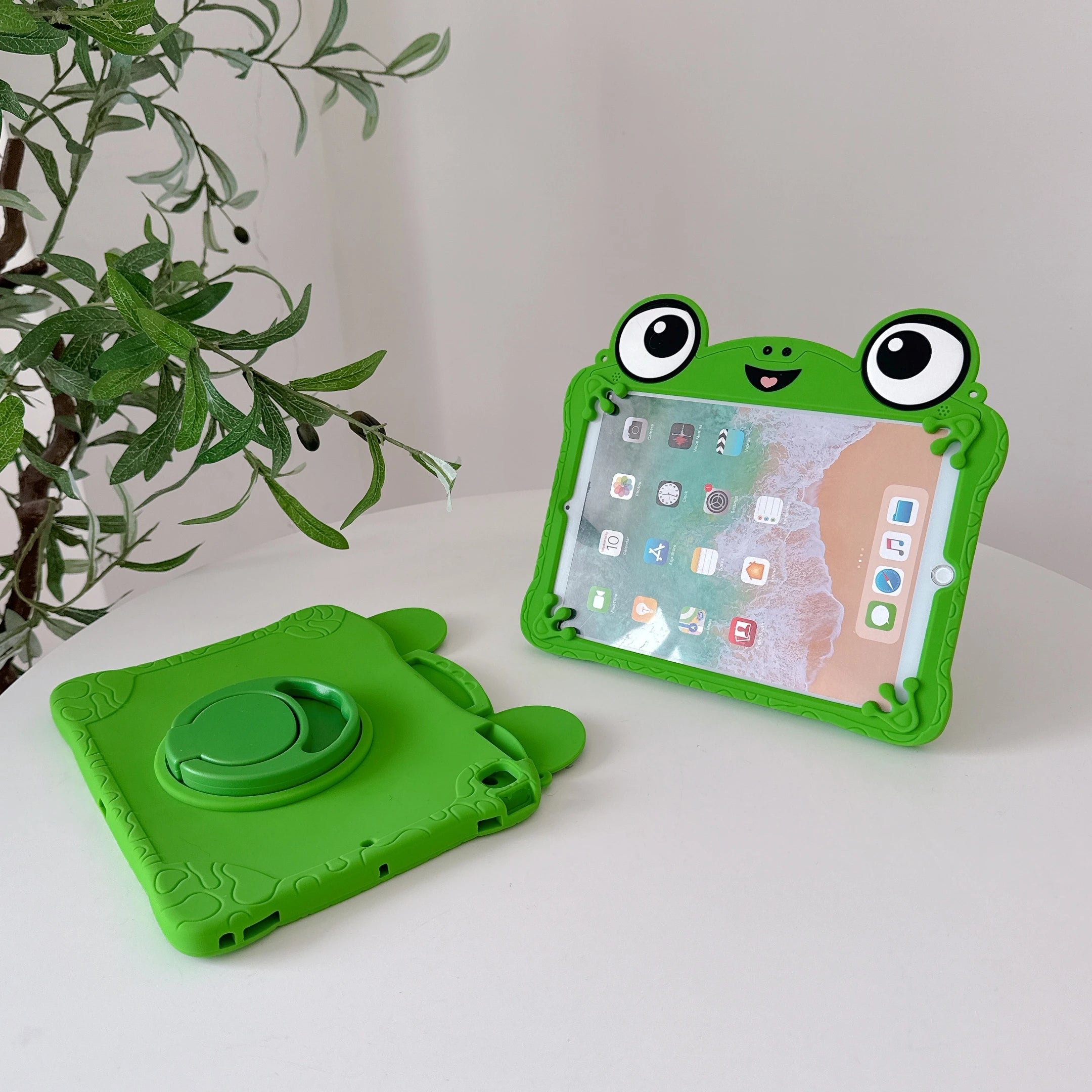 Cartoon Big Eyes Frog Tablet Case for Ipad 7 8 9 10Th 11Th 12Th Generation 10.2 10.9 Air Pro 11 A16 Mini 4 5 6 Kickstand Cover