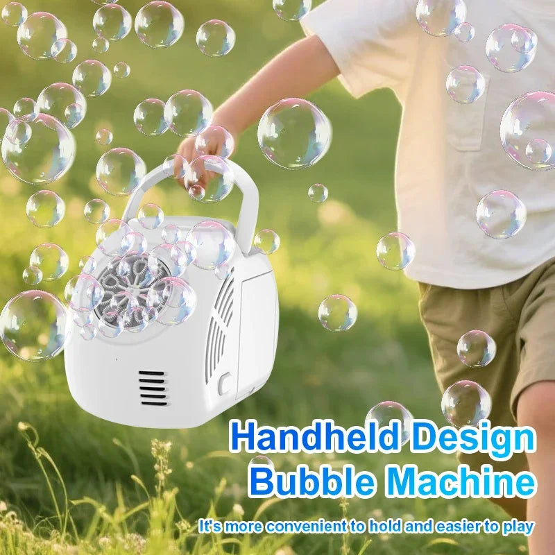 Handheld Outdoor Bubble Machine Electric with Light Bubble Toy Bubble Launcher Holiday Gift without Battery Bubble Water