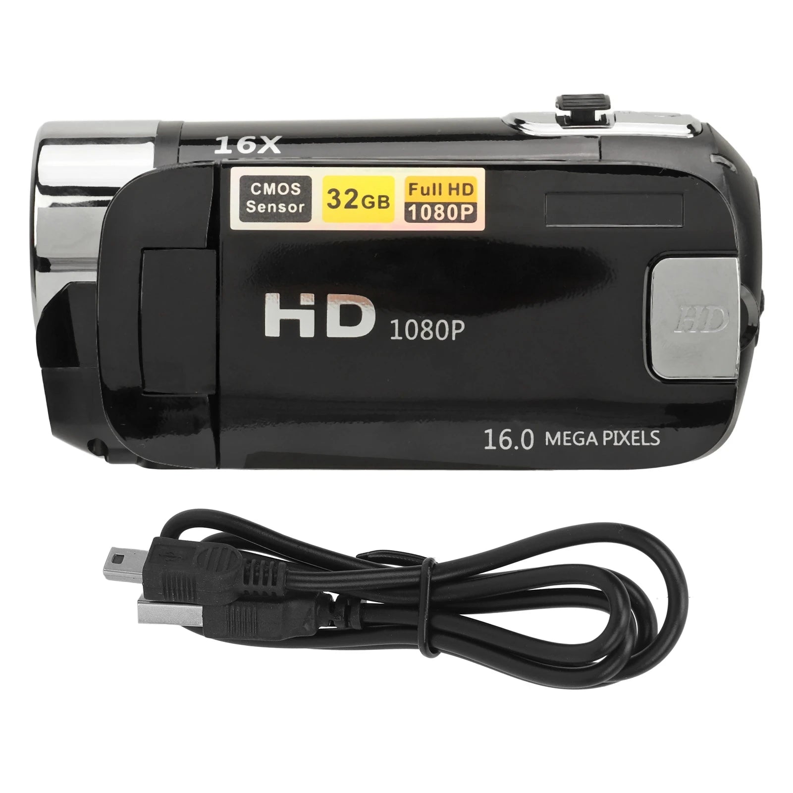 D90 1080P 16MP Digital Camera 2.4 Inch Rotatable Screen Camcorder 16X Zoom HD Video Recorder with Fill Light New