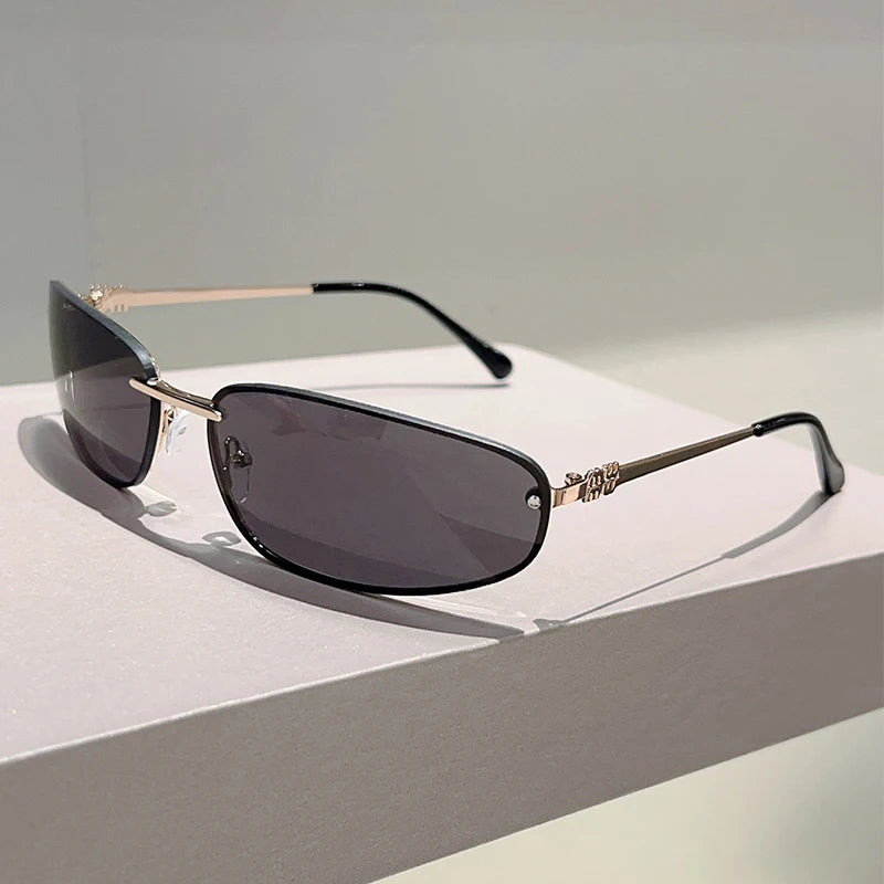 Rimless Sunglasses Women 2025 New in Stylish Outdoor Decor Shades Women Trendy Luxury Brand Designer Mirror Sun Glasses