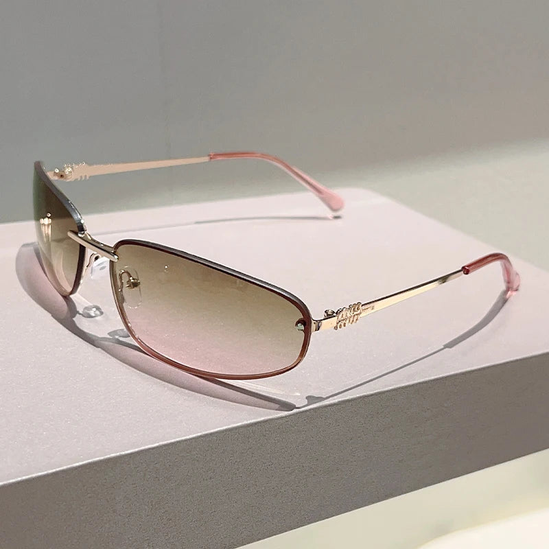 Rimless Sunglasses Women 2025 New in Stylish Outdoor Decor Shades Women Trendy Luxury Brand Designer Mirror Sun Glasses