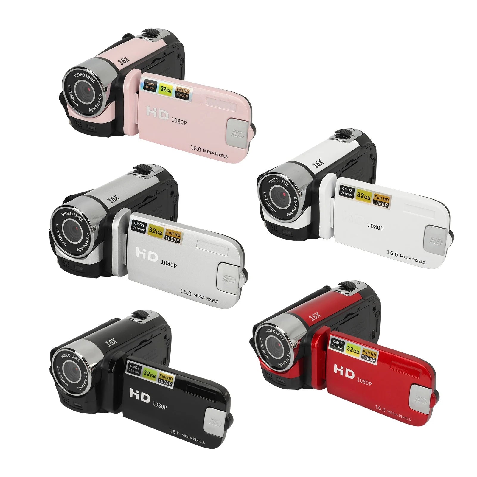 D90 1080P 16MP Digital Camera 2.4 Inch Rotatable Screen Camcorder 16X Zoom HD Video Recorder with Fill Light New