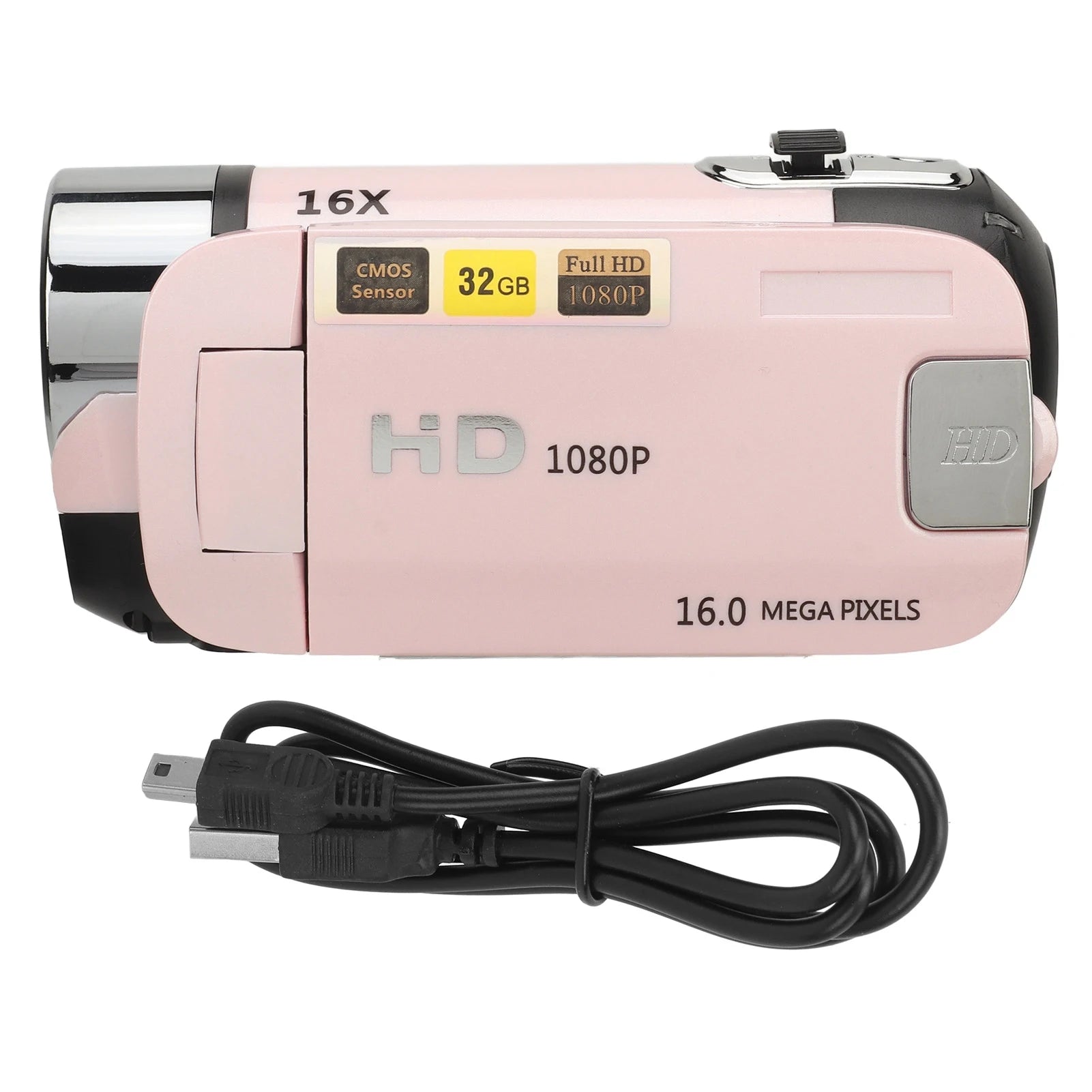 D90 1080P 16MP Digital Camera 2.4 Inch Rotatable Screen Camcorder 16X Zoom HD Video Recorder with Fill Light New