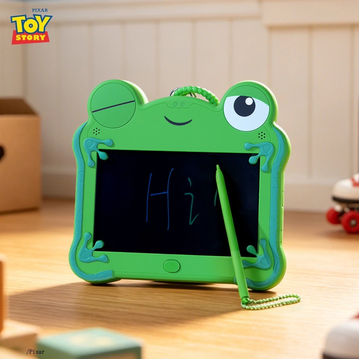 Toy Story 5 Frog Lilypad LCD Tablet Keychain Erasable Drawing Toy Boys Puzzle Drawing Erasable Handwritten Bag Pendant Toys Gift