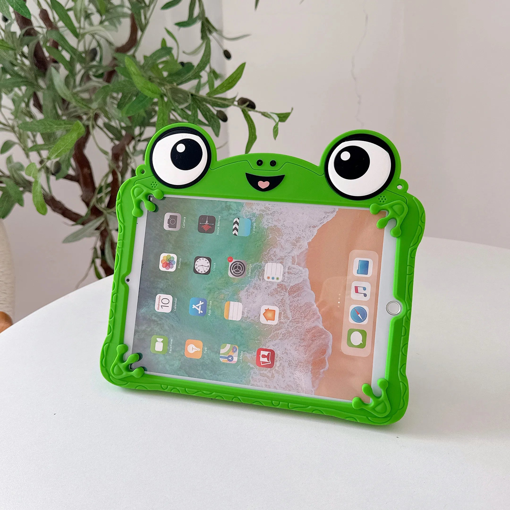 Cartoon Big Eyes Frog Tablet Case for Ipad 7 8 9 10Th 11Th 12Th Generation 10.2 10.9 Air Pro 11 A16 Mini 4 5 6 Kickstand Cover