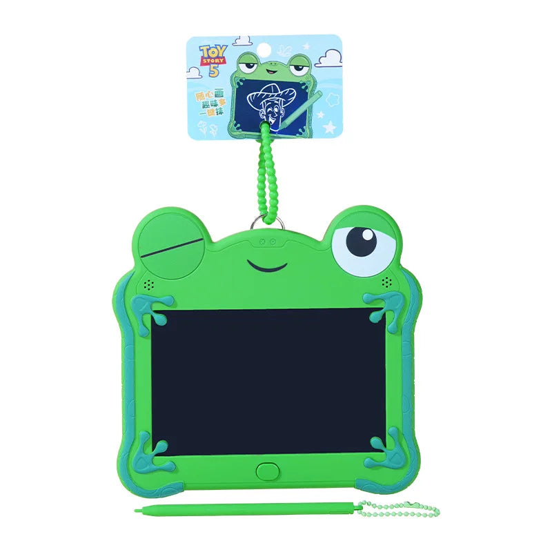 Toy Story 5 Frog Lilypad LCD Tablet Keychain Erasable Drawing Toy Boys Puzzle Drawing Erasable Handwritten Bag Pendant Toys Gift