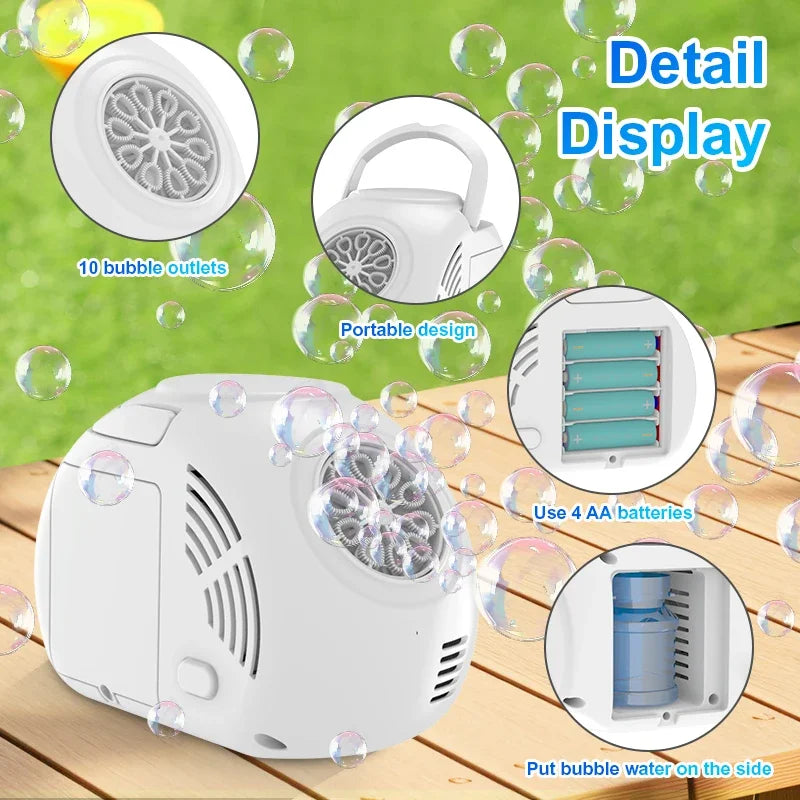 Handheld Outdoor Bubble Machine Electric with Light Bubble Toy Bubble Launcher Holiday Gift without Battery Bubble Water